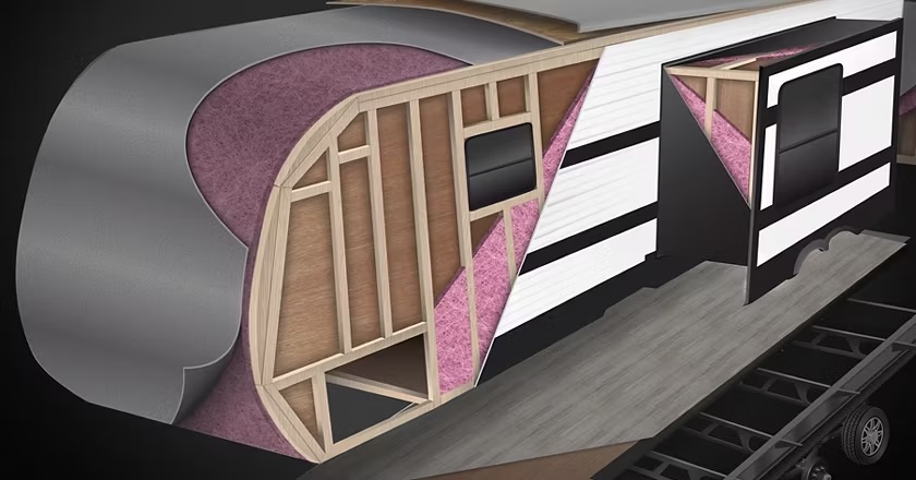 Cutaway Image of the Grand Design Transcend One Model Wall Structure